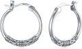 wholesale 925 Sterling Silver Bali Style Oxidized Huggie Hoop Earrings for Women-0-0