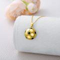 wholesale Gold 925 Sterling Silver CZ Soccer Ball Pendant Necklaces for Women Men Sport s-0-1