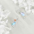 wholesale 925 Sterling Silver Rose & Dragonfly Teardrop Moonstone Drop Earrings for Women-0-4