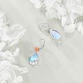 wholesale 925 Sterling Silver Moonstone Dragonfly Drop Earrings White Rose Gold Plated-0-4