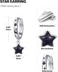wholesale 925 Sterling Silver Star & Moon Drop Earrings - Witchy Celestial Jewelry-0-2