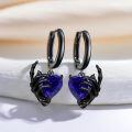wholesale 925 Sterling Silver Gothic Skull Hand Earrings Hypoallergenic Punk Rock Jewelry for Women Men-0-4