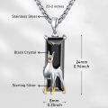wholesale 925 Sterling Silver Black Crystal Animal Pendant Necklaces for Women Men  (Dog)-0-4