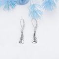 wholesale 925 Sterling Silver Guitar Shape Drop Earrings Music  for Women-0-1