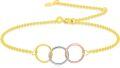 wholesale 14K Gold Tri-Color Circles Link Chain Bracelet - Infinite Love  for Her-0-0