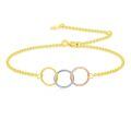 wholesale 14k Gold Three Tone Interlocking Circles Chain Bracelet For Women-0-0