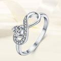 TOUPOP Sterling Silver Moissanite Heart Infinity Engagement Ring Gift-0-3