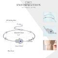 wholesale 925 Sterling Silver Hamsa Hand Evil Eye Bracelet Wholesale With Blue Crystals-0-2