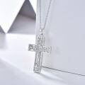 wholesale 925 Sterling Silver Cross Pendant with Cubic Zirconia and Tree Design - Family  for Women-0-1