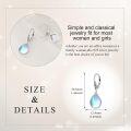 wholesale 925 Sterling Silver Teardrop Rainbow Moonstone Celtic Trinity Knot Drop Earrings-0-4