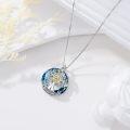 wholesale Sterling Silver Blue Crystal Celtic Tree of Life Pendant Necklace-0-16