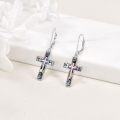wholesale 925 Sterling Silver Mosaic Cross Dangle Drop Leverback Earrings Religion Jewelry for Women Men Gifts-0-1