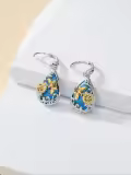 TOUPOP Sterling Silver Turquoise Butterfly Dragonfly Bee Hummingbird Ladybug Drop Earrings-0-1