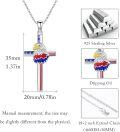 wholesale 925 Sterling Silver Bald Eagle Cross with American Flag Design Pendant Necklace for Men & Women-0-1