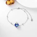 wholesale 925 Sterling Silver Austrian Crystal Fox Heart Charm Bracelet 925  for Women Girls-0-2