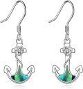wholesale 925 Sterling Silver Anchor Heart Dangle Earrings Sea Life Gift for Her-0-0