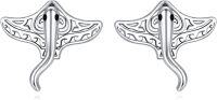 wholesale 925 Sterling Silver Wolf Head Stud Earrings for Women Animal Lovers -Stingray