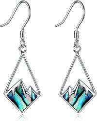 wholesale 925 Sterling Silver Mountain Abalone Shell Drop Earrings - Christian Gifts for Moms-Abalone Mountain Hooks