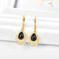 wholesale 925 Sterling Silver Teardrop Black Onyx Filigree Drop Earrings Gift for Women-0-4