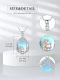 wholesale 925 Sterling Silver Tree of Life Blue Moonstone Pendant Family Gift for Dad and Daughter/Son-0-2