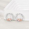 wholesale 925 Sterling Silver Fox Hoop Earrings - Adorable Animal  for Her-0-3