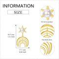 wholesale Gold 925 Sterling Silver Moon & Star Pearl Dangle Earrings for Women-0-2