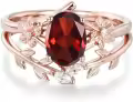 wholesale 14K 18K Solid Gold Oval Gemstone Vintage Leaf Art Deco Bridal Rings Wholesale Set-0-6