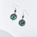 wholesale Sterling Silver Birthstone Celtic Tree of Life Dangle Earrings-0-2