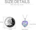 wholesale 925 Sterling Silver Purple & Blue Heart Pendant Necklaces with Niece Inscription-0-5