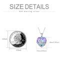 wholesale 925 Sterling Silver Purple & Blue Heart Pendant Necklaces with Niece Inscription-0-5