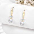 wholesale 14K Gold Pearl Heart-Shaped Drop Earrings - Elegant Holiday Jewelry for Women and Girls-0-2