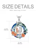 TOUPOP Sterling Silver Blue Crystal Rose Pendant Necklace-0-1