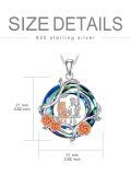 TOUPOP Sterling Silver Blue Crystal Rose Pendant Necklace-0-1