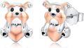 wholesale 925 Sterling Silver Dog Stud Earring - Schnauzer Design-0-0