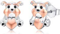 wholesale 925 Sterling Silver Dog Stud Earring - Schnauzer Design-Schnauzer Stud Earrings