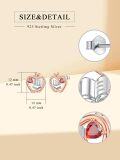 wholesale 925 Sterling Silver Heart-Shaped Red Crystal Apple Stud Earrings w/Book & Music Notes - Teacher Gift Jewelry-0-4