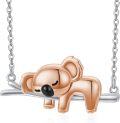 wholesale 925 Sterling Silver Koala Pendant Swing Charm Necklace Gifts for Women Girls-0-0