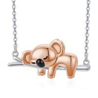 wholesale 925 Sterling Silver Koala Pendant Swing Charm Necklace Gifts for Women Girls-A-Rose Gold
