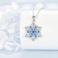wholesale 925 Sterling Silver Blue Crystal Snowflake Pendant Necklace - Winter s for Women-0-3