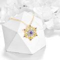 wholesale 14K Gold Purple Crystal Snowflake Pendant Necklace for Women Winter Holiday s-0-4