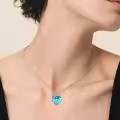TOUPOP Sterling Silver Crystal Heart Flower Pendant Necklace-0-5