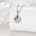wholesale 925 Sterling Silver Red & Yellow Enamel Heart Flower Pendant Necklace Gift for Her-0-1