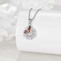 wholesale 925 Sterling Silver Red & Yellow Enamel Heart Flower Pendant Necklace Gift for Her-0-1