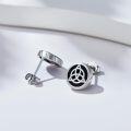 wholesale 925 Sterling Silver Celtic Knot Tree of Life Stud Earrings with Black Onyx and Zirconia for Women & Men-0-2