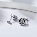 wholesale 925 Sterling Silver Celtic Knot Tree of Life Stud Earrings with Black Onyx and Zirconia for Women & Men-0-2
