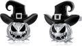 wholesale 925 Sterling Silver Jack-o'-Lantern Witch Hat Stud Earrings - Halloween Costume-0-0