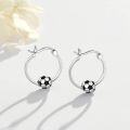 wholesale 925 Sterling Silver Soccer Ball Hoop Earrings for Women and Girls-0-1