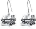 wholesale 925 Sterling Silver Open Book Dangle Earrings Gift for Librarians and Music Lovers-0-0