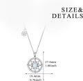 wholesale 925 Sterling Silver Created Opal Compass Pendant Necklace with Chain for Women and Men-0-2