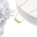 wholesale Gold Solid 14K Diamond Angel Wings Pendant Necklace - Guardian Angel Wing Jewelry-0-3
